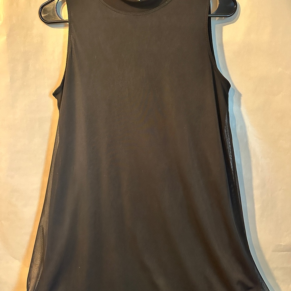 ANNALEE‎ + HOPE Black Sleeveless Tank Top Mesh Trim Casual Dress Size Medium